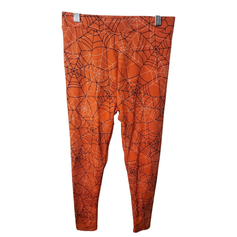 Sho Sho Orange Spider Web Leggings, NWOT, Small